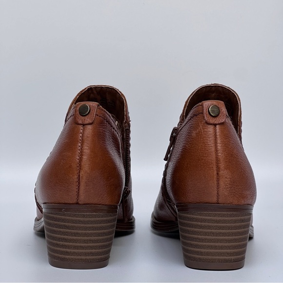 Naturalizer Zarie Bootie Saddle Tan Tumbled Leather Size 6.5 NWT - Picture 5 of 13